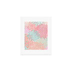 Festive, Floral Prints, Pink, Teal and Coral Art Print Gallery Image 1