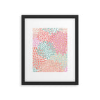 Festive, Floral Prints, Pink, Teal and Coral Framed Art Print Gallery Image 6
