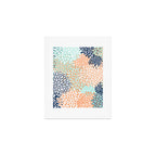 Festive, Floral Prints,Orange, Turquoise, Navy Blue Art Print Gallery Image 1