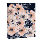 Festive, Floral Watercolor Print, Navy and Pink Canvas Print Gallery Image 8