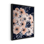 Festive, Floral Watercolor Print, Navy and Pink Framed Canvas Print Gallery Image 2