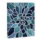 Festive, Flower Bloom, Navy Blue and Teal Canvas Print Gallery Image 8