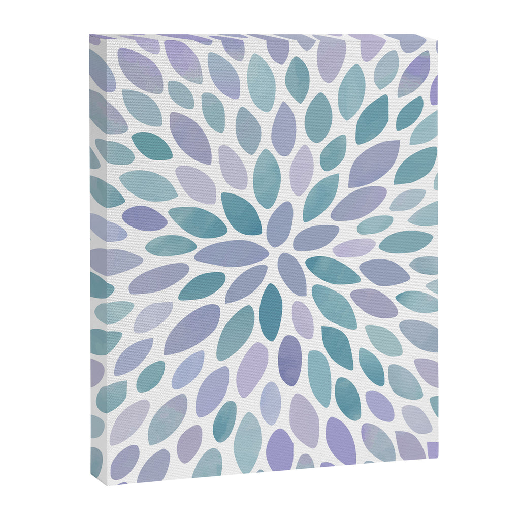 Festive, Flower Bloom, Purple and Teal, Floral Prints Canvas Print Gallery Image 8