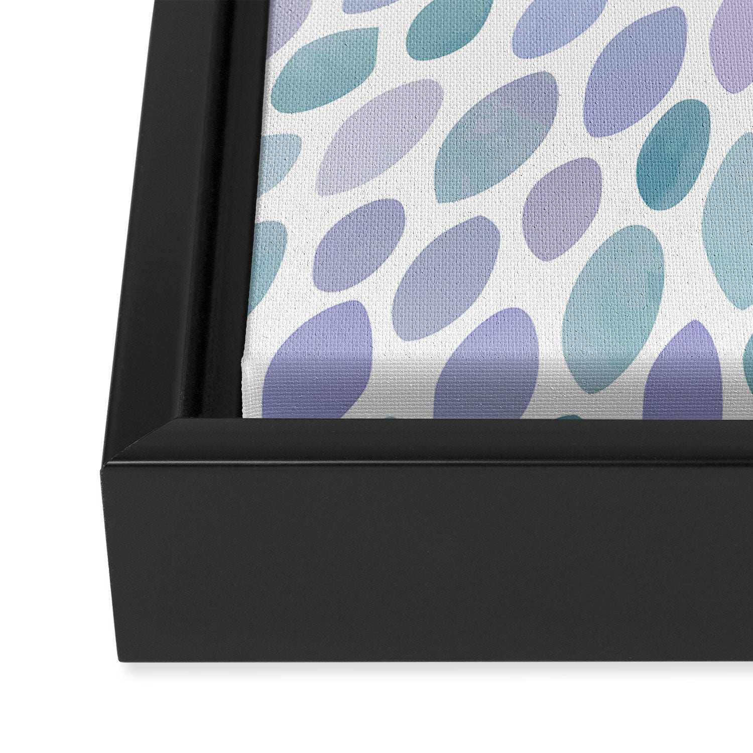 Festive, Flower Bloom, Purple and Teal, Floral Prints Framed Canvas Print Gallery Image 3