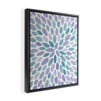 Festive, Flower Bloom, Purple and Teal, Floral Prints Framed Canvas Print Gallery Image 2