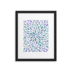 Festive, Flower Bloom, Purple and Teal, Floral Prints Framed Art Print Gallery Image 6