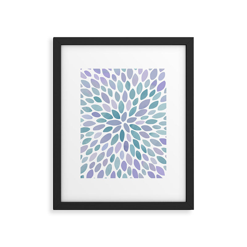 Festive, Flower Bloom, Purple and Teal, Floral Prints Framed Art Print Gallery Image 6