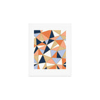 Festive, Geometric Art, Orange, Navy, Blue, Gold, Abstract Art Art Print Gallery Image 1
