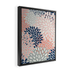 Festive, Modern, Floral Prints, Pink, Navy, Gray Framed Canvas Print Gallery Image 2