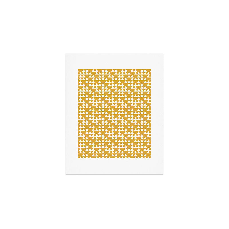 Festive Mustard Yellow, Triangles  Art Print Gallery Image 1