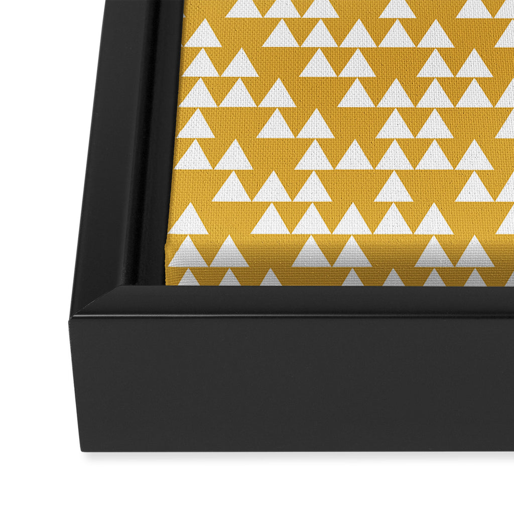 Festive Mustard Yellow, Triangles  Framed Canvas Print Gallery Image 3