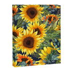 Festive, Sunflower, Yellow and Green on Navy Blue, Floral Prints Canvas Print Gallery Image 8