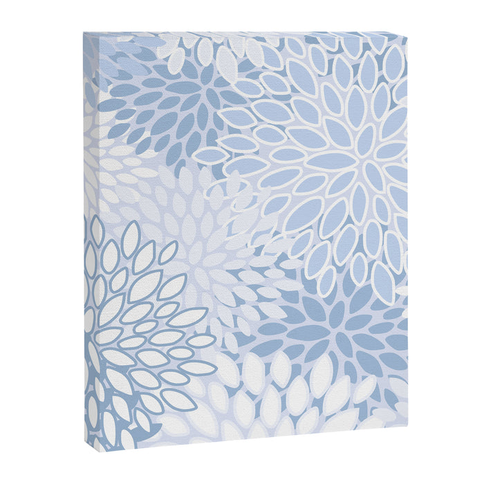 Festive, Winter, Floral Prints, Soft Blue and White Canvas Print Gallery Image 1