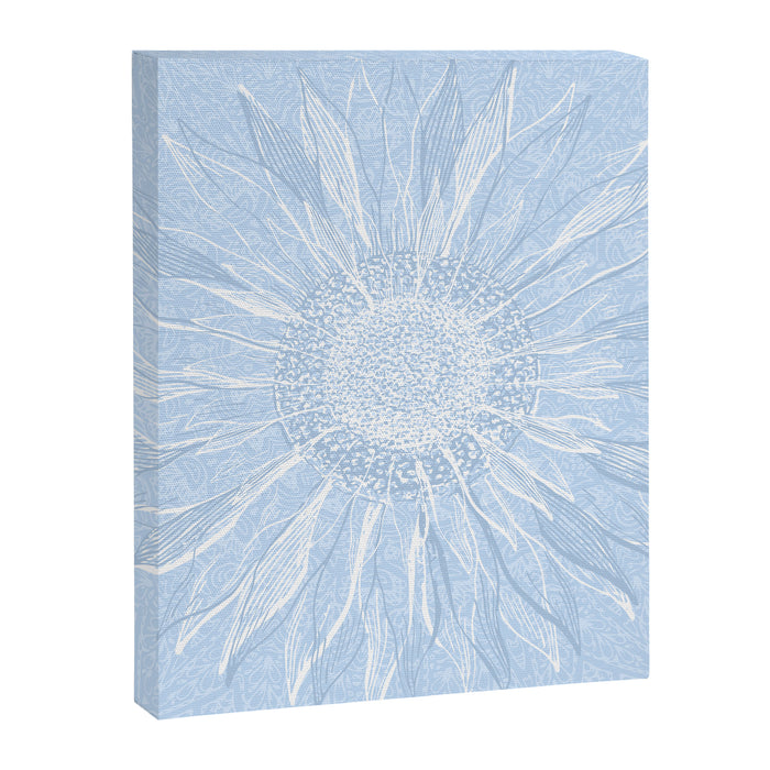 Festive, Winter, Mandala, Snowflake, Sky Blue Canvas Print Gallery Image 1