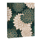 Floral Aesthetic in Dark Teal Green, Ivory and Gold Canvas Print Gallery Image 8