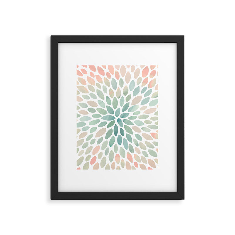 Floral Bloom, Abstract Watercolor, Coral, Peach, Green, Floral Prints Framed Art Print Gallery Image 6