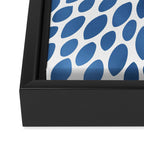 Floral Bloom, Dark Blue on White Framed Canvas Print Gallery Image 3