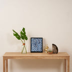 Floral Bloom, Dark Blue on White Framed Canvas Print Gallery Image 4