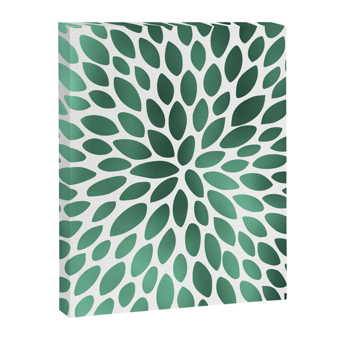 Floral Bloom Green and White Canvas Print Gallery Image 1