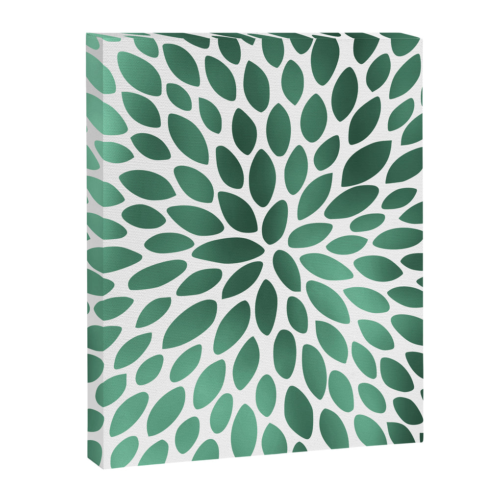 Floral Bloom Green and White Canvas Print Gallery Image 8