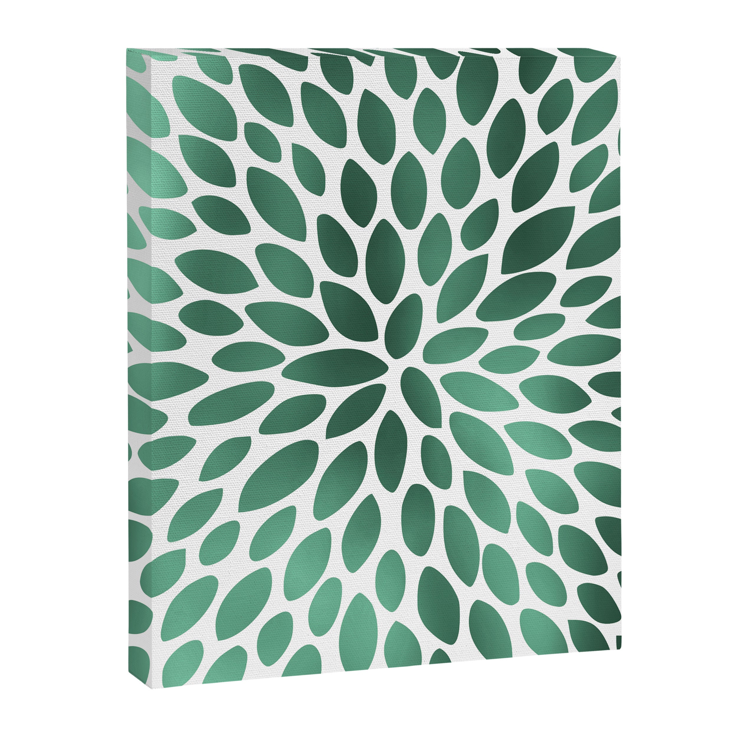 Floral Bloom Green and White Canvas Print Gallery Image 8