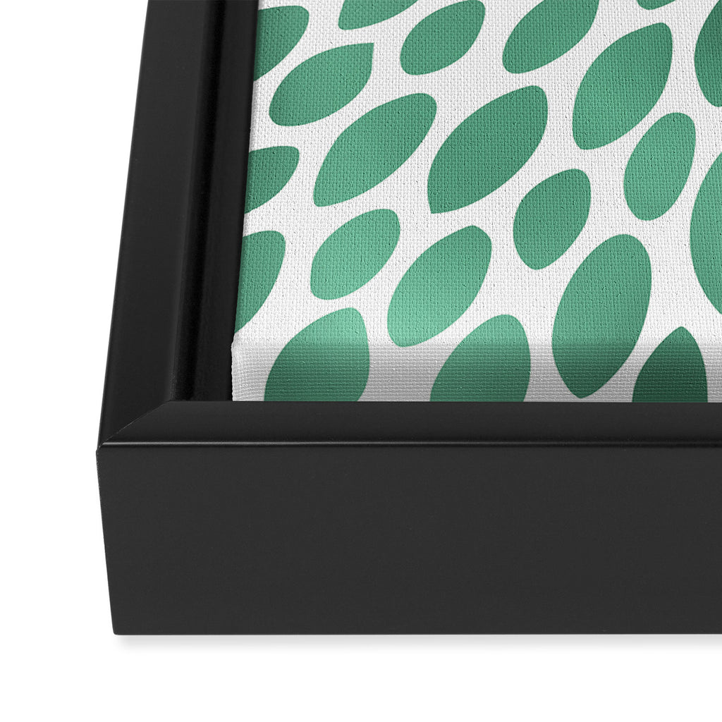 Floral Bloom Green and White Framed Canvas Print Gallery Image 3