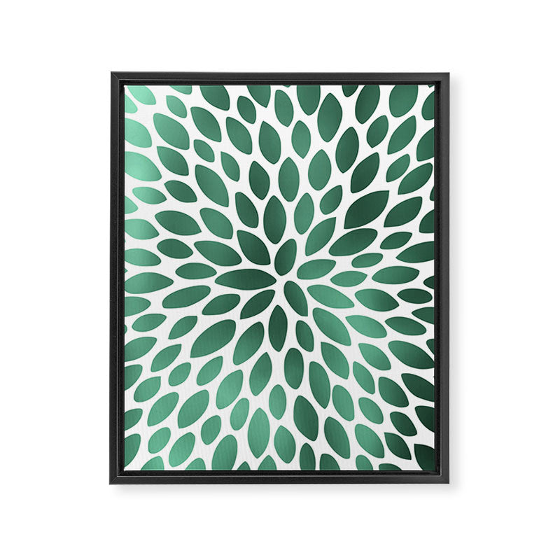 Floral Bloom Green and White Framed Canvas Print Gallery Image 8