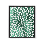 Floral Bloom Green and White Framed Canvas Print Gallery Image 8