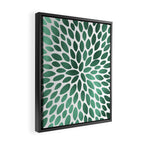 Floral Bloom Green and White Framed Canvas Print Gallery Image 2