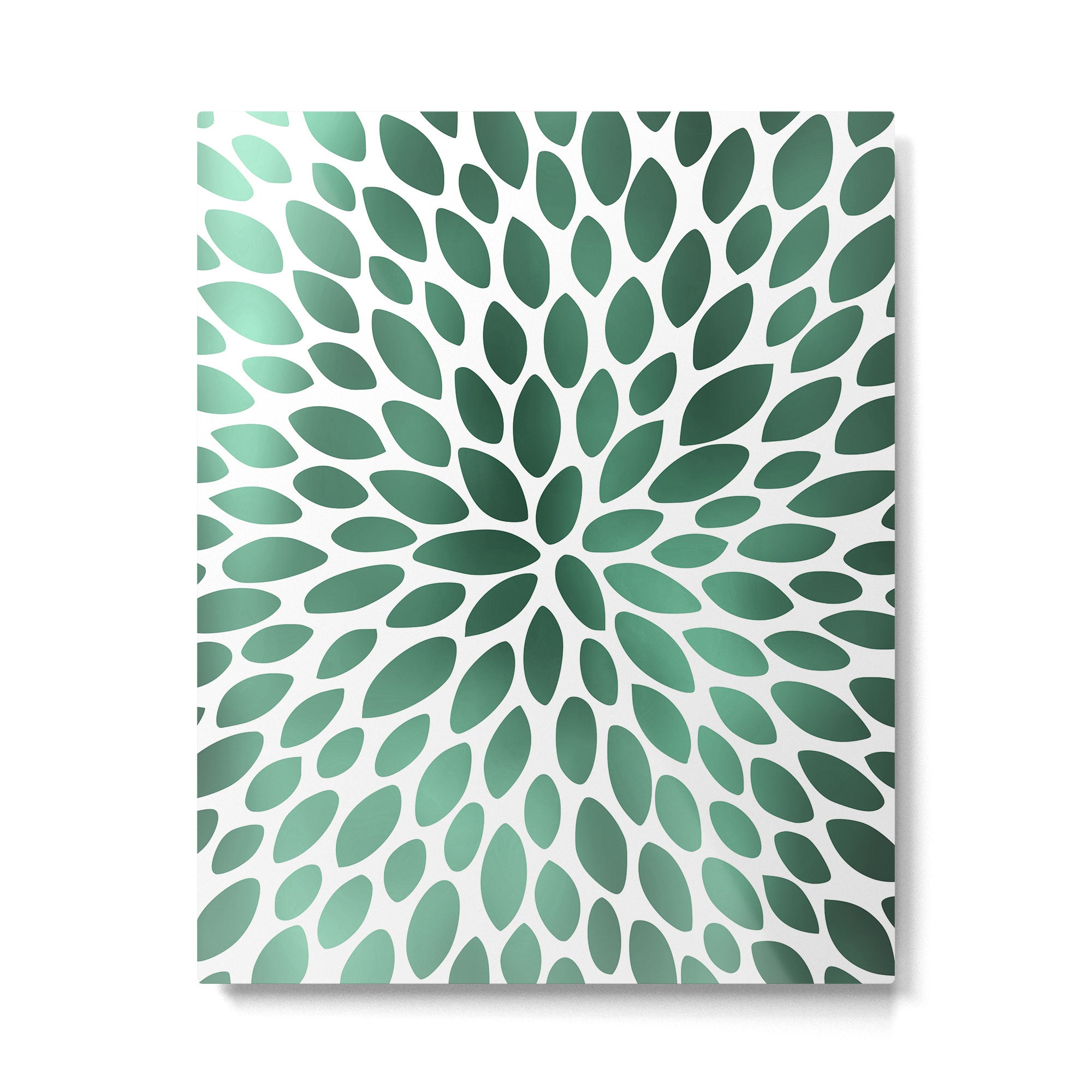 Floral Bloom Green and White Metal Print Gallery Image 6