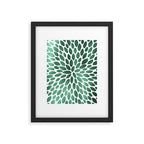 Floral Bloom Green and White Framed Art Print Gallery Image 6