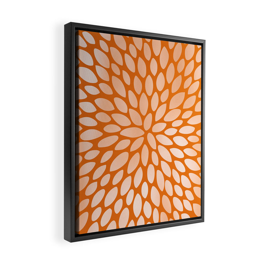 Floral Bloom in Orange Framed Canvas Print Gallery Image 2