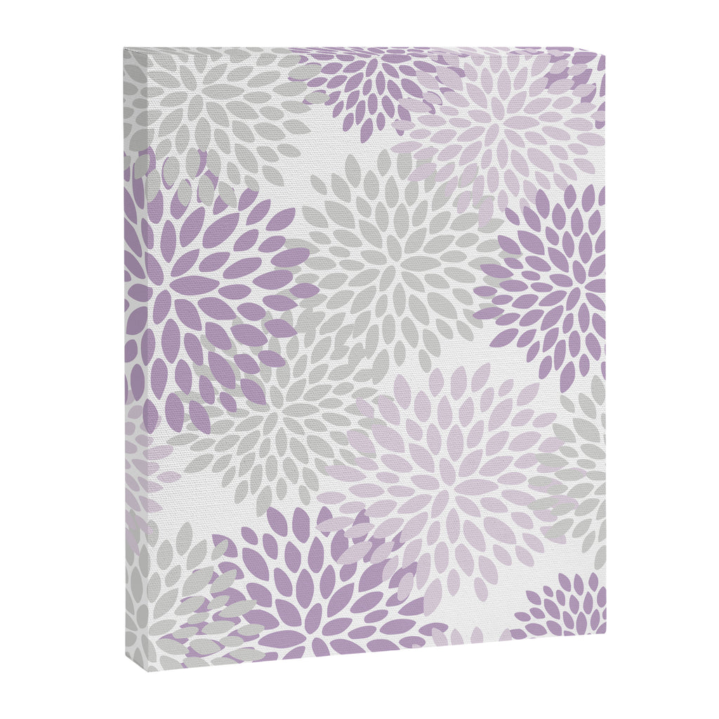 Floral Bloom, Purple and Gray Canvas Print Gallery Image 8
