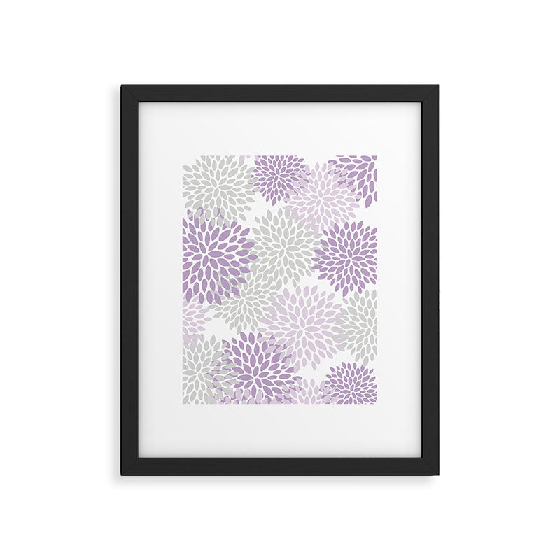 Floral Bloom, Purple and Gray Framed Art Print Gallery Image 6