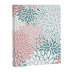 Floral Bloom, Teal, Green, Pink and White Canvas Print Gallery Image 8