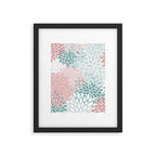 Floral Bloom, Teal, Green, Pink and White Framed Art Print Gallery Image 6