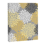 Floral Blooms, Gray, Charcoal, Yellow Canvas Print Gallery Image 8