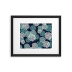 Floral Blooms in Navy, Teal and White Framed Art Print Gallery Image 6