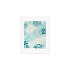 Floral Blooms in Teal, Aqua, Turquoise Art Print Gallery Image 1