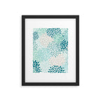 Floral Blooms in Teal, Aqua, Turquoise Framed Art Print Gallery Image 6