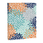 Floral Blooms, Navy, Orange, Teal, Gray Canvas Print Gallery Image 8