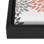 Floral Blooms, Peach and Gray Framed Canvas Print Gallery Image 3