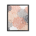 Floral Blooms, Peach and Gray Framed Canvas Print Gallery Image 8