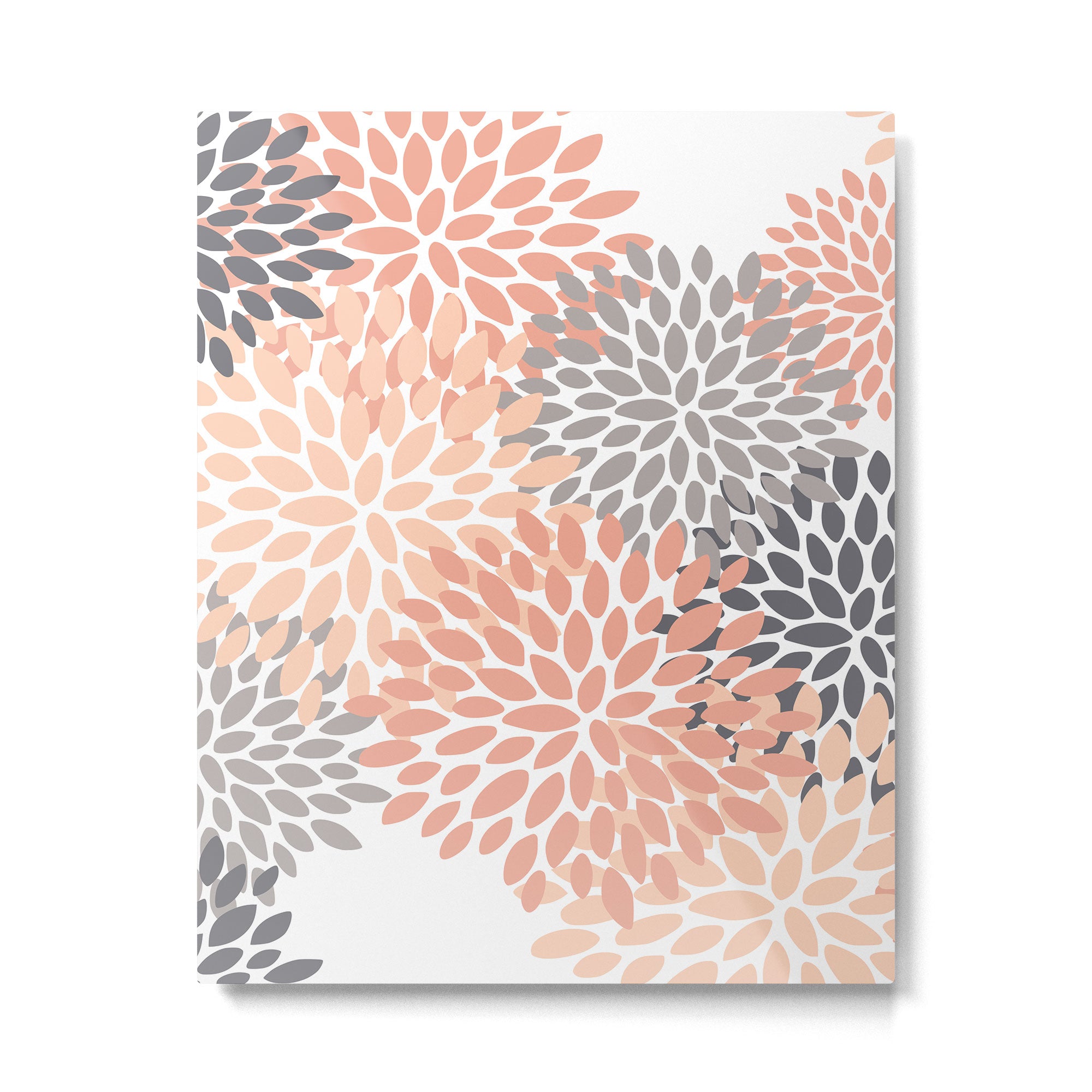 Floral Blooms, Peach and Gray Metal Print Gallery Image 6