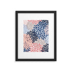 Floral Blooms, Pink, Blue, Gray Framed Art Print Gallery Image 6