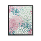 Floral Blooms, Soft Pink, Green and Teal, Design Prints Framed Canvas Print Gallery Image 8