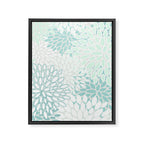 Floral Blooms, Soft Teal and Mint Framed Canvas Print Gallery Image 8