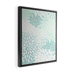 Floral Blooms, Soft Teal and Mint Framed Canvas Print Gallery Image 2