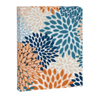 Floral Blooms, Teal, ;Blue, Orange Canvas Print Gallery Image 8