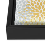Floral Blooms, Yellow, Gray and White Framed Canvas Print Gallery Image 3